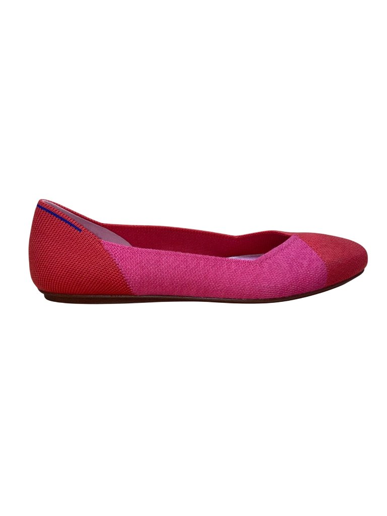 Rothy's X Marta Ferri Flame Azalea Color Block Knitted Ballet Flats Size 7.5